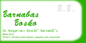 barnabas bosko business card